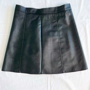 Leather sexy mini skirt black pencil a line faux leather classic office